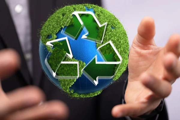 Eco Concept Met Groene Bladeren Iconen — Stockfoto