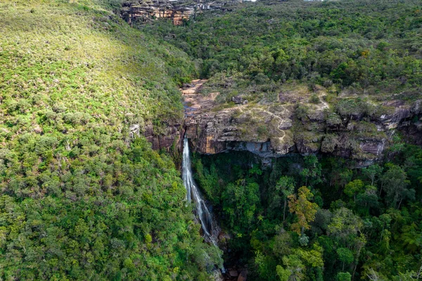 Aerial View Waterfall Mountains — Stock Photo, Image