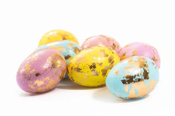 Velikonoční Vajíčka Bílém Pozadí — Stock fotografie
