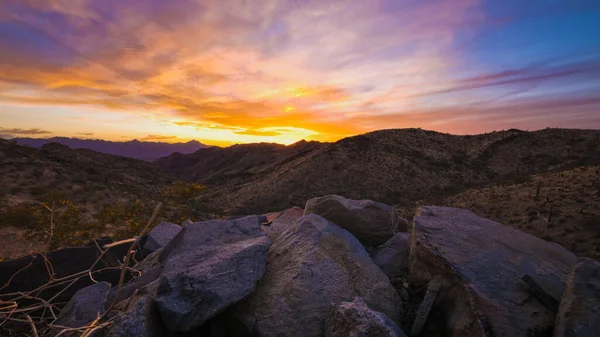 Hermoso Atardecer Sobre Montaña — Foto de Stock