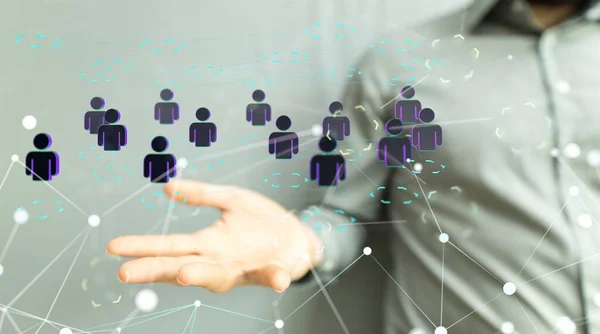 Businessman Social Network Connection Concept — Stock Photo, Image