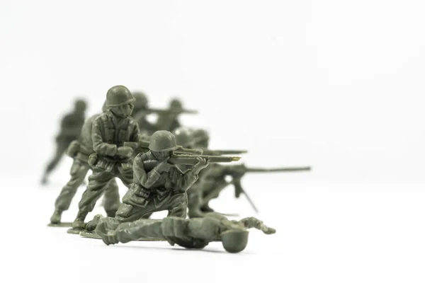 military soldiers toys  on a white background