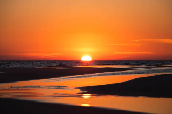 Belo Pôr Sol Sobre Mar — Fotografia de Stock