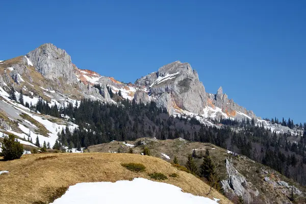 Alplerdeki Dağların Güzel Manzarası — Stok fotoğraf