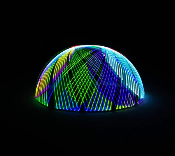 Färgglada Neon Lampor Svart Bakgrund — Stockfoto