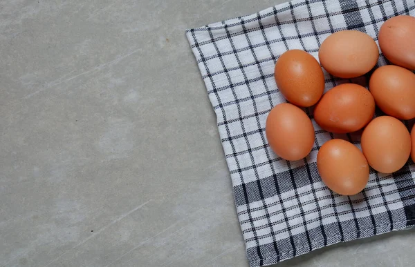 灰色の背景に鶏の卵 — ストック写真