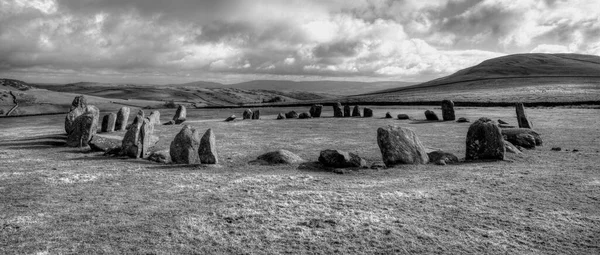 Black White Photo Field Island State North Most Famous — Stock Photo, Image