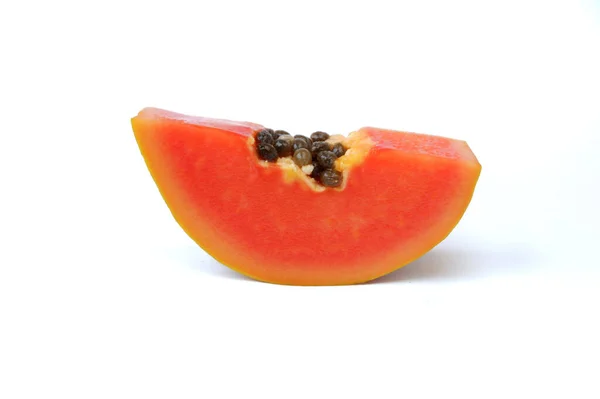 Färsk Mogen Papaya Isolerad Vit Bakgrund — Stockfoto
