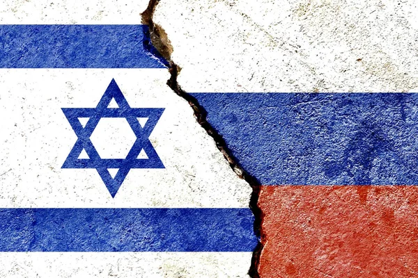 Bandera Israel Rusia Pintada Pared — Foto de Stock