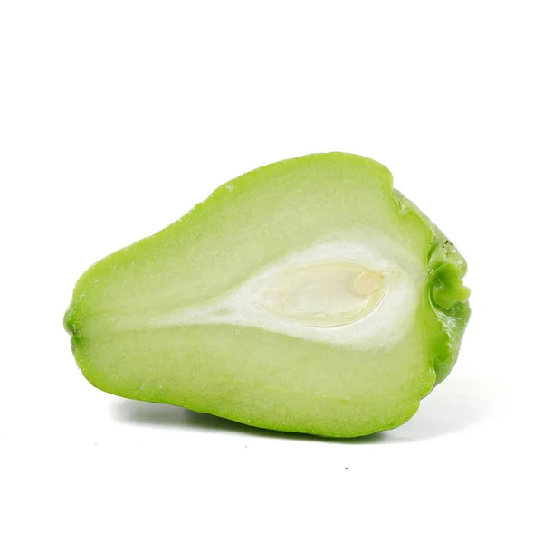 Πράσινα Φρούτα Γκουάβα Απομονωμένα Λευκό Φόντο — Φωτογραφία Αρχείου