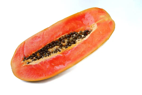 Fresh Papaya Isolated White Background — Stock Photo, Image