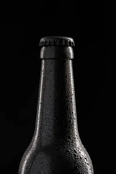 Foto Preto Branco Uma Garrafa Cerveja — Fotografia de Stock