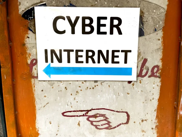 Cyber Internet Teken Close — Stockfoto