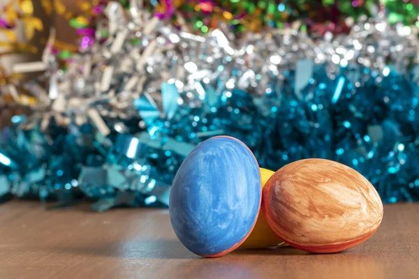 Kerstballen Een Houten Tafel — Stockfoto