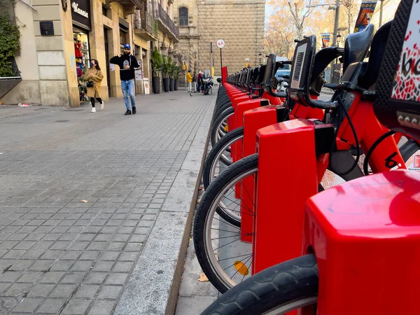 Πάρκινγκ Ποδηλάτων Στην Πόλη — Φωτογραφία Αρχείου