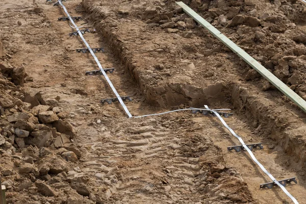 Close Pile Construction Ground — Stock Photo, Image