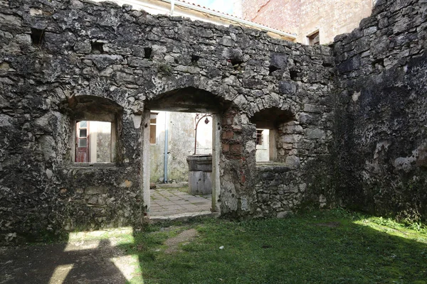 Velho Muro Pedra Cidade Antigo Castelo — Fotografia de Stock