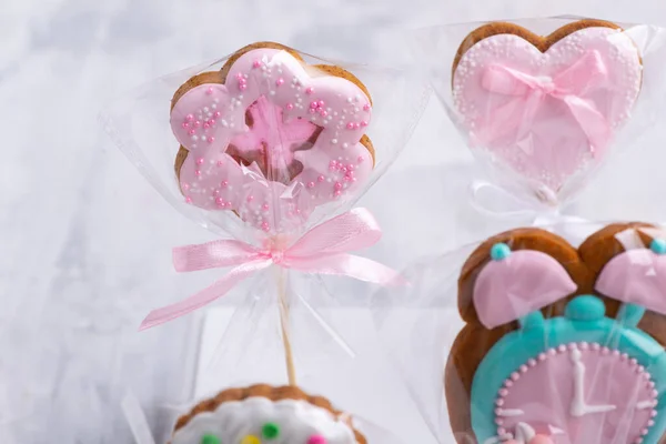 Zelfgemaakte Cookies Voor Valentijnsdag — Stockfoto