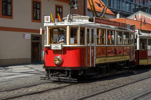 Rode Tram Straat — Stockfoto