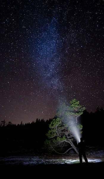 Γαλαξίας Milky Τρόπο Στο Νυχτερινό Ουρανό — Φωτογραφία Αρχείου
