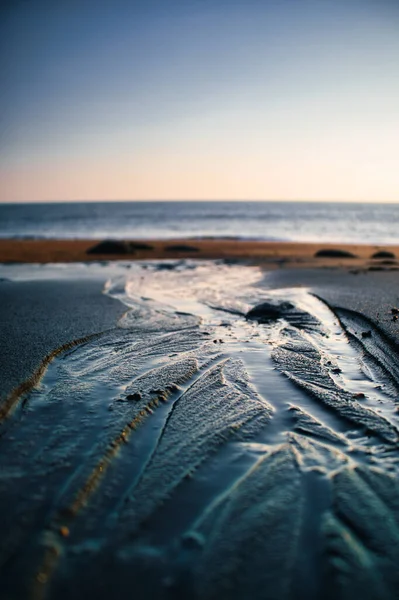 Magnifique Coucher Soleil Sur Plage — Photo