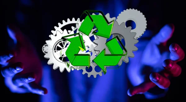 Green Recycling Concept Icon Background Flag Environment — Stock Photo, Image