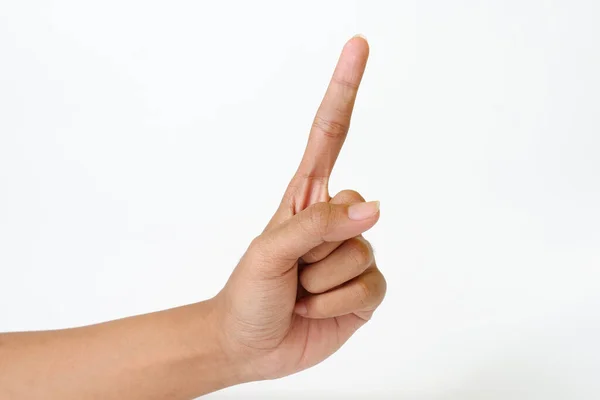 Hand Kvinna Som Visar Fingergest — Stockfoto