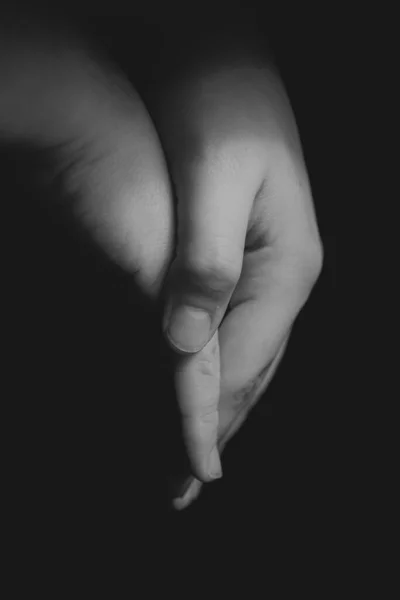 Schwarz Weiße Hand Nahaufnahme — Stockfoto