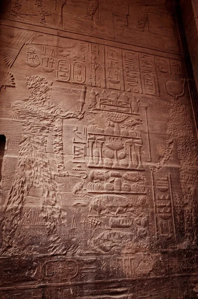 Αρχαία Αιγυπτιακά Ιερογλυφικά Στο Ναό Της Πολυτέλειας Egypt — Φωτογραφία Αρχείου