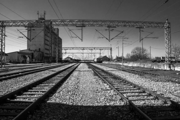 Железнодорожные Пути Городе — стоковое фото