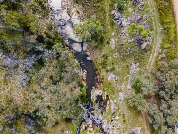 Vista Aerea Del Fiume Nella Foresta — Foto Stock