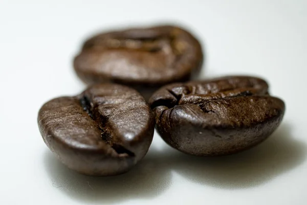 Roasted Coffee Beans White Background — Stock Photo, Image