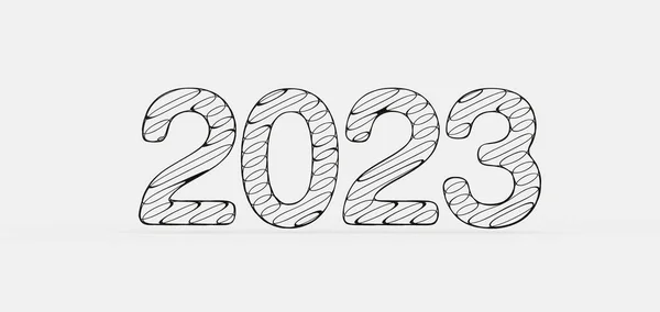 Happy New Year 2023 Numbers Illustration — Stock Photo, Image