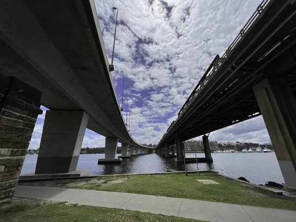 Vista Del Puente Ciudad Fondo —  Fotos de Stock