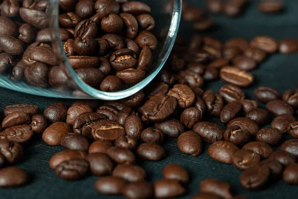 Coffee Beans Cup Wooden Background — Stock Photo, Image