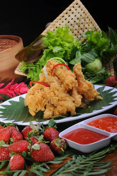 Uma Foto Culinária Deliciosa Comida Frita — Fotografia de Stock