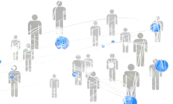 3D说明具有社交网络概念的人 — 图库照片