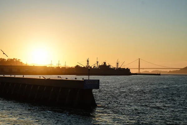 Puesta Sol Sobre Mar — Foto de Stock