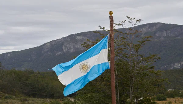 Bandera Argentina Las Montañas — Foto de Stock