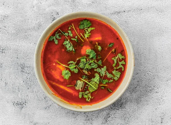 Томатный Суп Петрушкой Травами — стоковое фото
