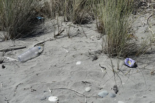 Ordures Dans Poubelle Pollution Des Déchets — Photo