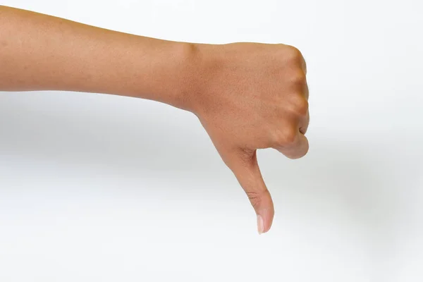 Hand Hält Ein Leeres Schild Isoliert Auf Weißem Hintergrund — Stockfoto