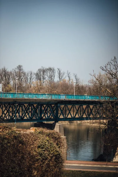 Brug Rivier Het Park — Stockfoto