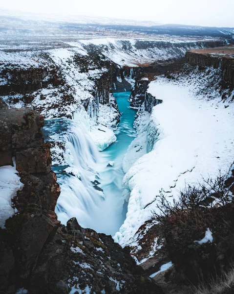 Ijslandse Waterval Bergen — Stockfoto