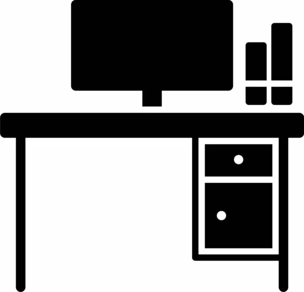 Íróasztal Web Ikon Egyszerű Illusztráció — Stock Fotó