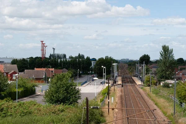 Vista Cidade Ferroviária — Fotografia de Stock