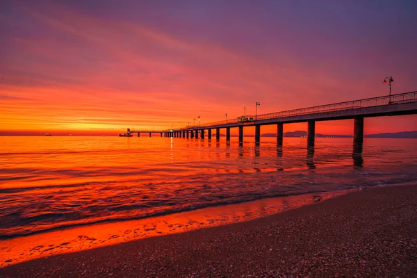 Belo Pôr Sol Sobre Mar — Fotografia de Stock