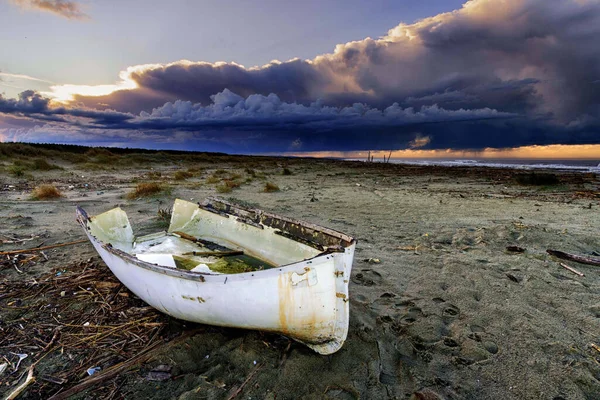 Fischerboot Strand — Stockfoto