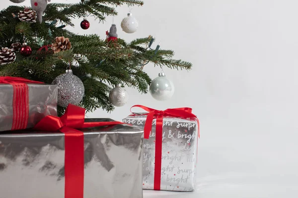 Fondo Navidad Con Regalos Abeto — Foto de Stock