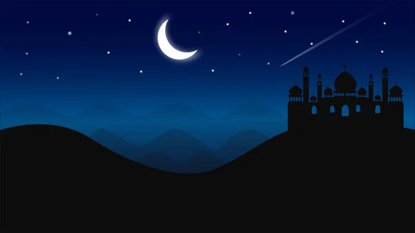 Ramadan Kareem Fond Avec Lune Les Étoiles — Photo